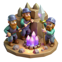 extraordinary contemporary A Group of Dwarves Mining for Gems in a Ca original png