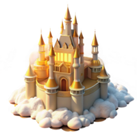 impressive minimalist A Majestic Castle Floating in the Clouds 4K png