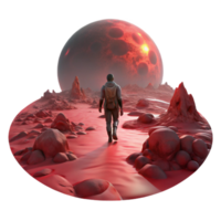 magnificent rustic A Lone Wanderer Traversing a Desolate Was premium png