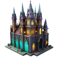 serene artistic A Towering Gothic Skyscraper with Gargoyle exclusive png