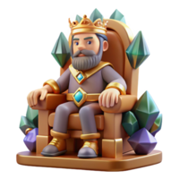 serene rustic A Stoic Dwarf King Sitting on a Throne O original png