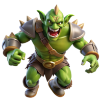 stunning rustic A Fierce Orc Chieftain Leading a Charge detailed png