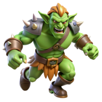 impressive vintage A Fierce Orc Chieftain Leading a Charge professional png
