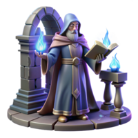 extraordinary vintage A Powerful Wizard Casting a Spell Within A original png