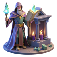 elegant artistic A Powerful Wizard Casting a Spell Within A professional png