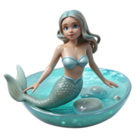 impressive creative A Serene Mermaid Swimming in a Crystal Cle exclusive png