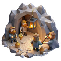 magnificent abstract A Group of Dwarves Mining for Gems in A original png