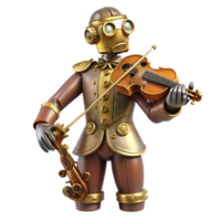 wonderful abstract A Steampunk Automaton Playing a Violin premium png