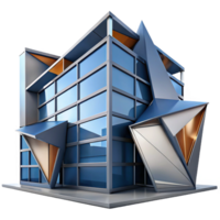 vibrant modern A Deconstructivist Office Building with S authentic png