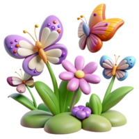 serene abstract A Group of Butterflies Fluttering Around detailed png