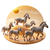 dramatic contemporary A Herd of Zebras Migrating Across the Sa high resolution png