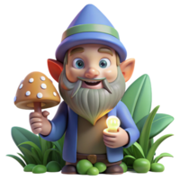 serene creative Portrait of a Mischievous Gnome with a Poi high quality png