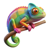 wonderful vintage A Vibrant Chameleon Perched on a Branch high resolution png