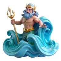 beautiful creative Poseidon Commanding a Tempestuous Sea W png