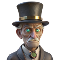 elegant creative Portrait of an Elderly Man with Deep Wrin authentic png