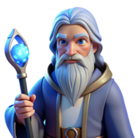 extraordinary abstract Portrait of a Wise Old Wizard with a Long professional png