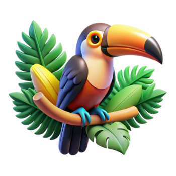 magnífico clássico uma colorida tucano empoleirado em uma ramo sur exclusivo png