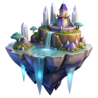 wonderful contemporary A Floating Island with Cascading Waterfall high resolution png