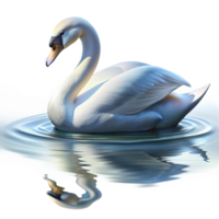 dramatic traditional Swan Gliding on Calm Water original png