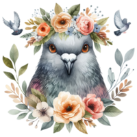 Whimsical Floral Crown with Animal Themes png