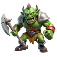 extraordinary classic A Fierce Orc Warrior Wielding a Giant Axe authentic png