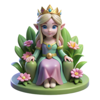 elegant rustic A Elf Princess with a Crown of F high resolution png