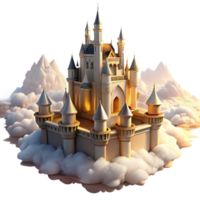 wonderful abstract A Majestic Castle Floating in the Clouds professional png