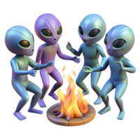 dramatic minimalist A Group of Aliens with Iridescent Skin E authentic png