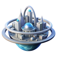 dramatic traditional A Futuristic City Built on the Rings Of authentic png