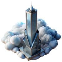 magnificent artistic A Glass and Steel Skyscraper Piercing The premium png
