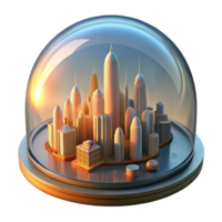 serene creative A Futuristic City Built Within a Giant Tr high quality png