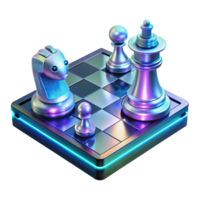 magnificent minimalist A Holographic Chess Game Being Played By high quality png