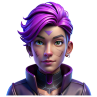 stunning modern Portrait of a Non Binary Person with Vibra premium png