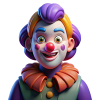 serene traditional Portrait of a Clown with Exaggerated Feat authentic png