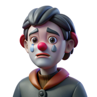 extraordinary modern Portrait of a Melancholic Clown with Sme original png