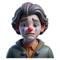 impressive contemporary Portrait of a Melancholic Clown with Sme authentic png
