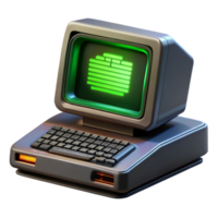 serene minimalist A Vintage Computer Terminal Displaying Cry premium png