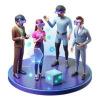 elegant abstract A Group of People Wearing Augmented Real exclusive png