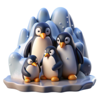 magnificent vintage A Group of Penguins Huddled Together on An high quality png