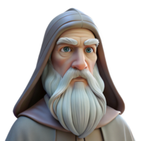 extraordinary artistic Portrait of a Wise Old Wizard with a Lo genuine png