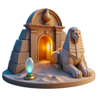 elegant rustic A Powerful Sphinx Guarding a Hidden Portal premium png