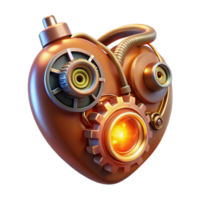 magnificent artistic Steampunk Heart Intricate Gears and Cogs authentic png