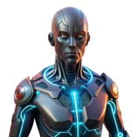 elegant modern A Cyborg with Glowing Circuitry Beneath T high quality png