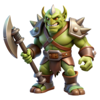 stunning minimalist A Fierce Orc Warrior Wielding a Massive A high resolution png