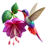 wonderful vintage A Hummingbird Hovering Near a Vibrant Fu png