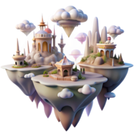 wonderful abstract A Dreamlike Landscape of Floating Islands premium png
