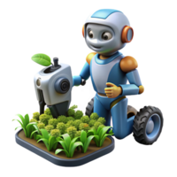 elegant classic A Futuristic Farming Robot Tending to Cro high quality png