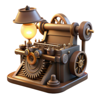 wonderful abstract A Steampunk Typewriter with Intricate Ge genuine png