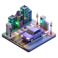 stunning rustic A Self Driving Car Navigating a Busy Inte original png