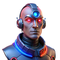 impressive artistic Portrait of a Cyborg with Exposed Wires genuine png